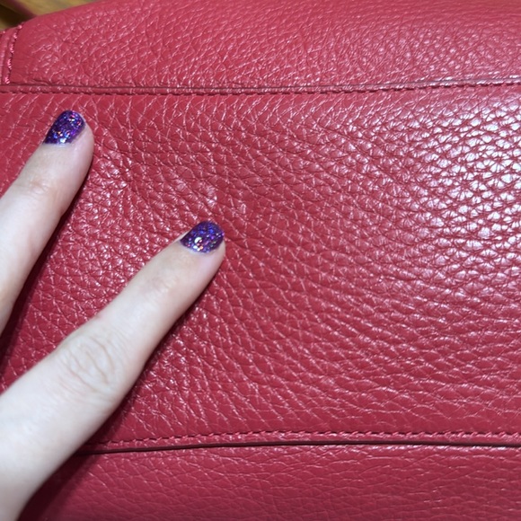 Coach Lenox Pebble Leather Satchel True Red with Gold Hardware - Picture 5 of 16